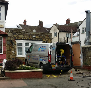 Jetting blocked drains in Roslin Way, Bromley, Kent BR1